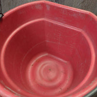 Flat Back Plastic Bucket *gc, dusty, residue, bite marks, scratches, faded, clean, stains
