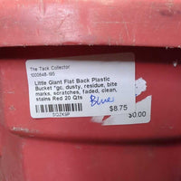 Flat Back Plastic Bucket *gc, dusty, residue, bite marks, scratches, faded, clean, stains
