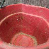 Flat Back Plastic Bucket *gc, dusty, residue, bite marks, scratches, faded, clean, stains, taped
