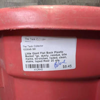 Flat Back Plastic Bucket *gc, dusty, residue, bite marks, scratches, faded, clean, stains, taped
