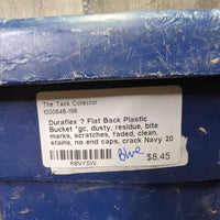 Flat Back Plastic Bucket *gc, dusty, residue, bite marks, scratches, faded, clean, stains, no end caps, crack
