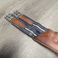 Lg Padded Belly Girth, 2x els, caribiner *gc, scrapes, stained, stretched els, clean, mnr hair, dirt, rough underside
