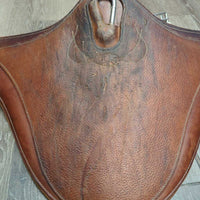Lg Padded Belly Girth, 2x els, caribiner *gc, scrapes, stained, stretched els, clean, mnr hair, dirt, rough underside
