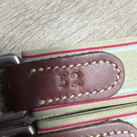 "Shaped" Leather Girth, detach wool fleece liner, 2x els, tags *new, mnr scratch, creases/folds
