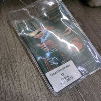"Shaped" Leather Girth, detach wool fleece liner, 2x els, tags *new, mnr scratch, creases/folds
