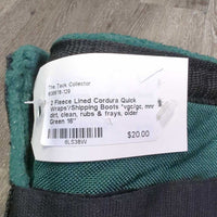 2 Fleece Lined Cordura Quick Wraps?Shipping Boots *vgc/gc, mnr dirt, clean, rubs & frays, older
