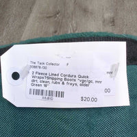 2 Fleece Lined Cordura Quick Wraps?Shipping Boots *vgc/gc, mnr dirt, clean, rubs & frays, older
