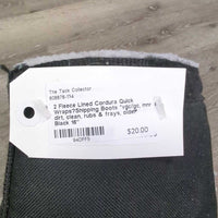 2 Fleece Lined Cordura Quick Wraps?Shipping Boots *vgc/gc, mnr dirt, clean, rubs & frays, older
