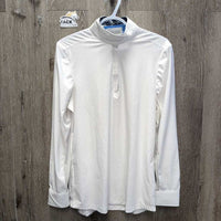LS Show Sun Shirt, 1/3 Snap Up, Snap Collar, Mesh Sleeves *vgc, seam puckers, mnr pit stains
