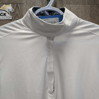 LS Show Sun Shirt, 1/3 Snap Up, Snap Collar, Mesh Sleeves *vgc, seam puckers, mnr pit stains
