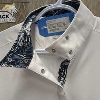 LS Show Sun Shirt, 1/3 Snap Up, Snap Collar, Mesh Sleeves *vgc, seam puckers, mnr pit stains
