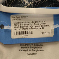 LS Show Sun Shirt, 1/3 Snap Up, Snap Collar, Mesh Sleeves *vgc, seam puckers, mnr pit stains
