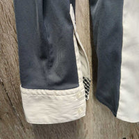 LS Show Shirt, Zip up, Magnet Collar *gc, crinkled, dingy, puckered seams, trim & cuffs, mnr stain
