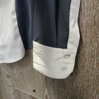 LS Show Shirt, Zip up, Magnet Collar *gc, crinkled, dingy, puckered seams, trim & cuffs, mnr stain
