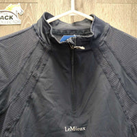 LS Shirt, 1/4 Zip Up *gc, pit rubs, faded?, seam puckers
