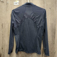 LS Shirt, 1/4 Zip Up *gc, pit rubs, faded?, seam puckers
