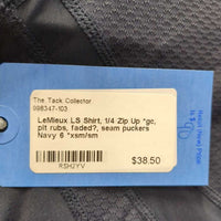 LS Shirt, 1/4 Zip Up *gc, pit rubs, faded?, seam puckers

