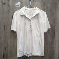 SS Shirt, 1/2 Button Up *gc, dingy?, stains, pits
