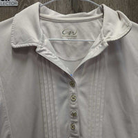 SS Shirt, 1/2 Button Up *gc, dingy?, stains, pits
