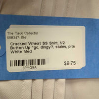 SS Shirt, 1/2 Button Up *gc, dingy?, stains, pits
