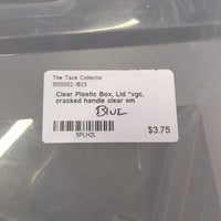 Clear Plastic Box, Lid *vgc, cracked handle
