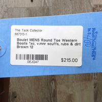 MENS Round Toe Western Boots *xc, v.mnr scuffs, rubs & dirt
