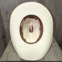 Western Straw Hat, box *vgc, mnr stains, inner brim residue & rubs

