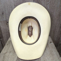 Western Straw Hat by "Milano Hat Co" *vgc, stains, mnr dings & dents
