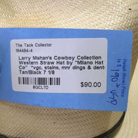 Western Straw Hat by "Milano Hat Co" *vgc, stains, mnr dings & dents
