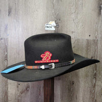 Felt Western Hat, box *gc/fair, v.dirty/stained & sticky inside lining, Budweiser label peeling off, diry, rubs, residue
