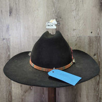 Felt Western Hat, box *gc/fair, v.dirty/stained & sticky inside lining, Budweiser label peeling off, diry, rubs, residue
