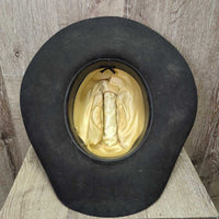 Felt Western Hat, box *gc/fair, v.dirty/stained & sticky inside lining, Budweiser label peeling off, diry, rubs, residue
