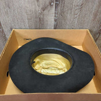 Felt Western Hat, box *gc/fair, v.dirty/stained & sticky inside lining, Budweiser label peeling off, diry, rubs, residue
