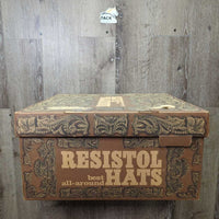 Felt Western Hat, box *gc/fair, v.dirty/stained & sticky inside lining, Budweiser label peeling off, diry, rubs, residue
