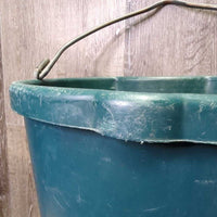 Plastic Flat Back Bucket *gc, clean, scrapes, stains, scratches, missing end, mnr bent cap
