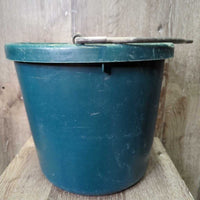 Plastic Flat Back Bucket *gc, clean, scrapes, stains, scratches, missing end, mnr bent cap
