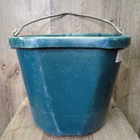 Plastic Flat Back Bucket *gc, clean, scrapes, stains, scratches, missing end, mnr bent cap
