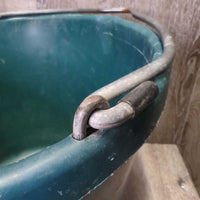 Plastic Flat Back Bucket *gc, clean, scrapes, stains, scratches, missing end, mnr bent cap
