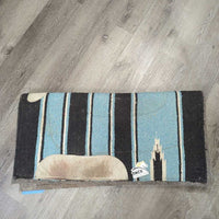 Thin Wool & .5" Felt Western Saddle Pad *vgc/gc, clean, stains, hairy, clumpy, rubs & dirt
