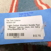Light Cotton Western Saddle Pad - Blanket *vgc/xc, clean, mnr hairy
