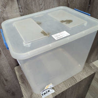 Tall Plastic Box, Lid *gc, scratches, stains, dull, dusty
