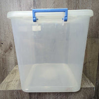 Tall Plastic Box, Lid *gc, scratches, stains, dull, dusty
