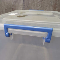 Tall Plastic Box, Lid *gc, scratches, stains, dull, dusty
