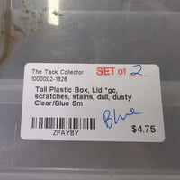 Tall Plastic Box, Lid *gc, scratches, stains, dull, dusty

