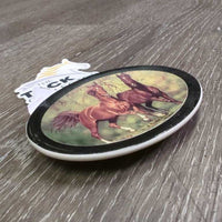 Ceramic Horses Running Magnet *gc, mnr residue, scuffs & rubs
