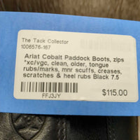 Paddock Boots, zips *xc/vgc, clean, older, tongue rubs/marks, mnr scuffs, creases, scratches & heel rubs
