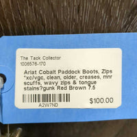 Paddock Boots, Zips *xc/vgc, clean, older, creases, mnr scuffs, wavy zips & tongue stains?gunk

