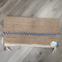Thick Woven Cotton Western Saddle Blanket - Pad *gc, dirt, hair, residue, clumpy, snags, curled corners

