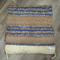 Thick Woven Cotton Western Saddle Blanket - Pad *gc, dirt, hair, residue, clumpy, snags, curled corners
