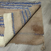 Thick Woven Cotton Western Saddle Blanket - Pad *gc, dirt, hair, residue, clumpy, snags, curled corners

